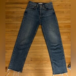 RE/DONE 70s Stove Pipe Jeans High Waist Straight Leg Size 24